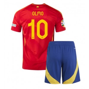 Fotbalové Dres Španělsko Dani Olmo #10 Dětské Domácí Oblečení ME 2024 Krátký Rukáv (+ trenýrky)
